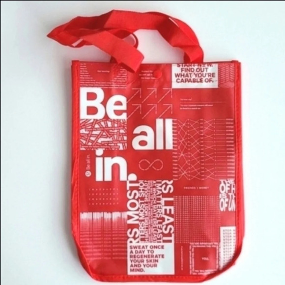 Lululemon Caryall Tote Inspirational  Quotes Red White - Picture 2 of 5